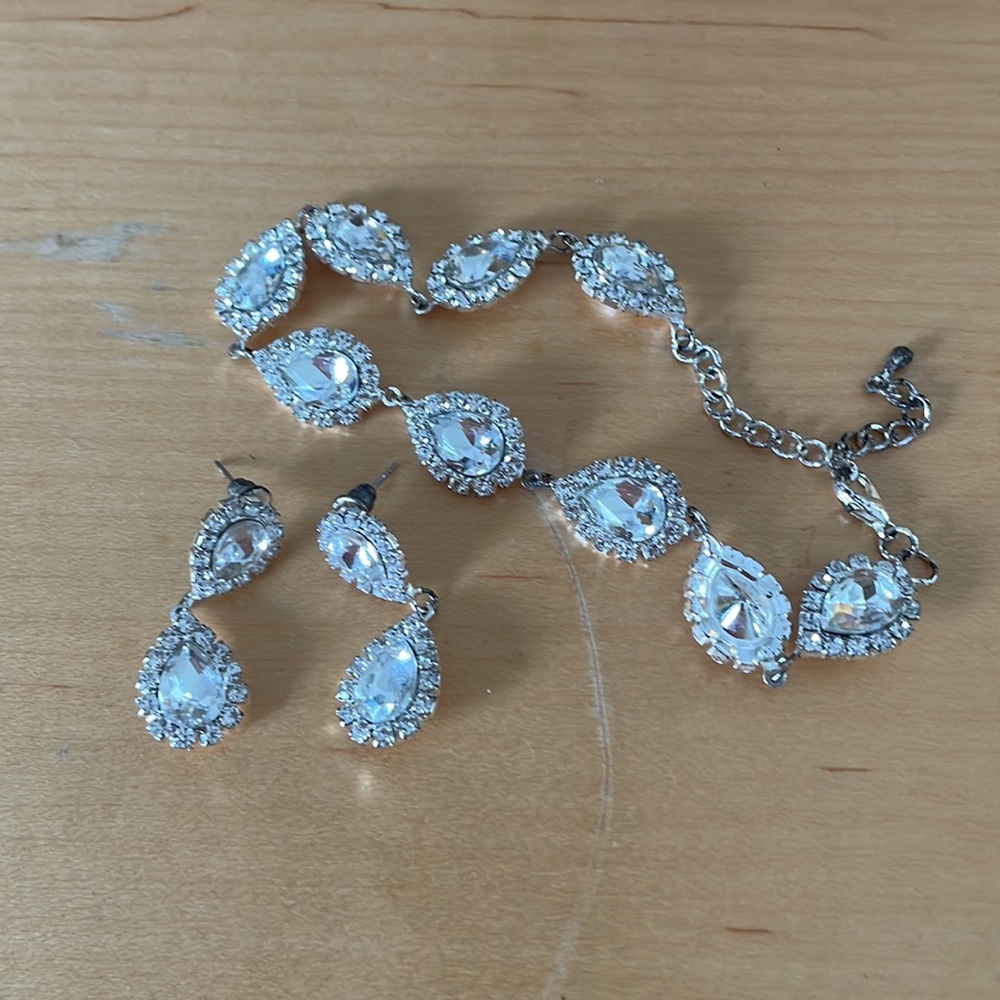 Diamond Earrings and Bracelet